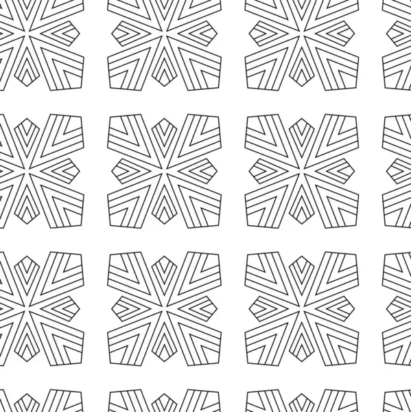Haçlı, çizgili, çizgili soyut geometrik desen. Kusursuz vektör arkaplanı. Beyaz ve siyah süs. Modern retiküle grafik tasarımı.