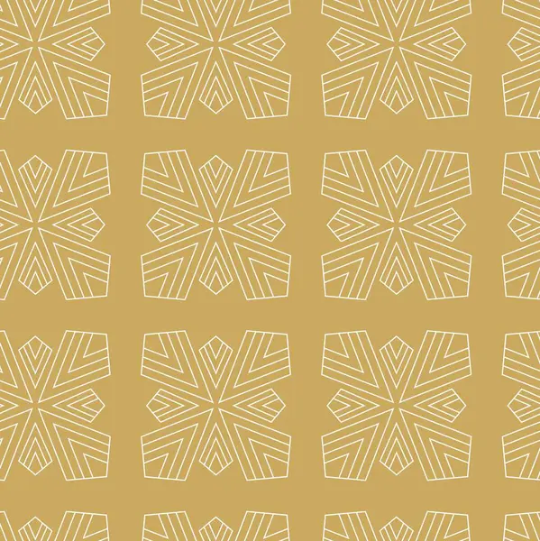 Haçlı, çizgili, çizgili soyut geometrik desen. Kusursuz vektör arkaplanı. Beyaz ve altın süs. Modern retiküle grafik tasarımı.