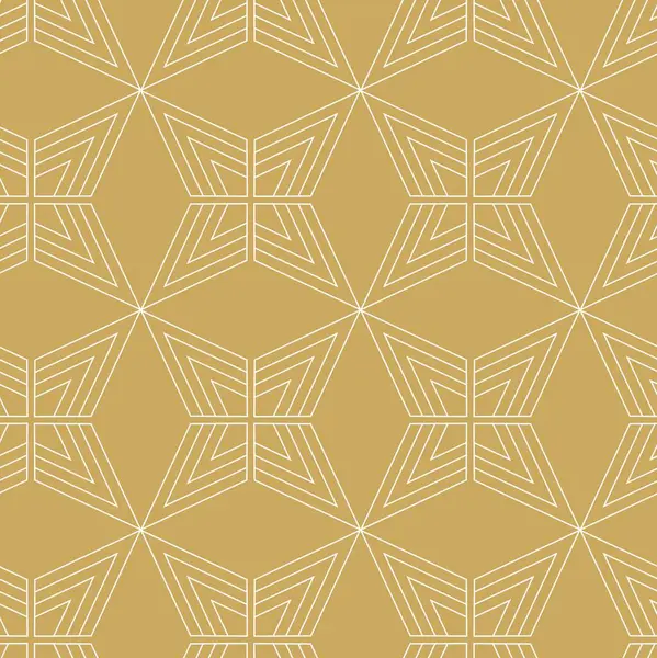 Haçlı, çizgili, çizgili soyut geometrik desen. Kusursuz vektör arkaplanı. Beyaz ve altın süs. Modern retiküle grafik tasarımı.