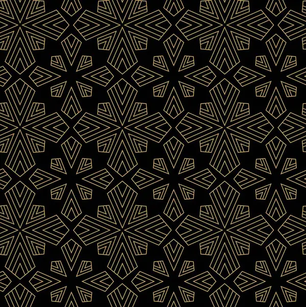 Haçlı, çizgili, çizgili soyut geometrik desen. Kusursuz vektör arkaplanı. Siyah ve altın süs. Modern retiküle grafik tasarımı.