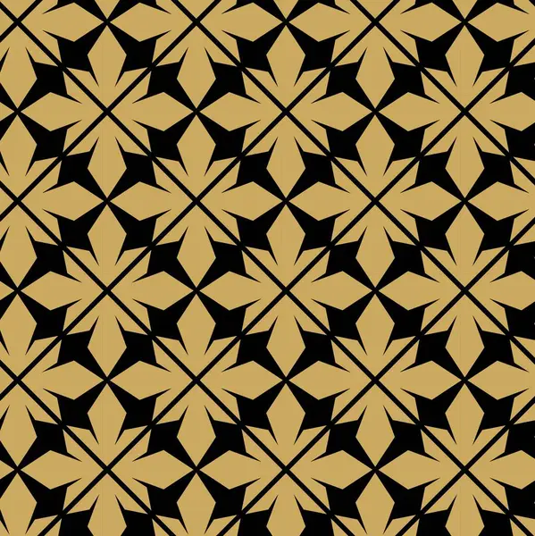 Haçlı, çizgili, çizgili soyut geometrik desen. Kusursuz vektör arkaplanı. Siyah ve altın süs. Modern retiküle grafik tasarımı.
