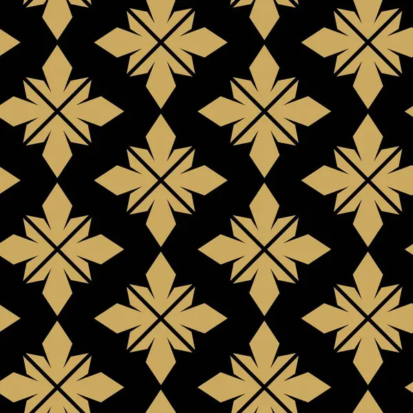 Haçlı, çizgili, çizgili soyut geometrik desen. Kusursuz vektör arkaplanı. Siyah ve altın süs. Modern retiküle grafik tasarımı.