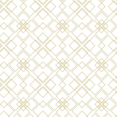 Haçlı, çizgili, çizgili soyut geometrik desen. Kusursuz vektör arkaplanı. Beyaz ve altın süs. Modern retiküle grafik tasarımı.