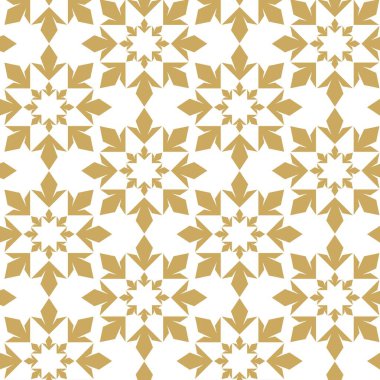 Haçlı, çizgili, çizgili soyut geometrik desen. Kusursuz vektör arkaplanı. Beyaz ve altın süs. Modern retiküle grafik tasarımı.