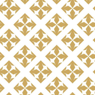 Haçlı, çizgili, çizgili soyut geometrik desen. Kusursuz vektör arkaplanı. Beyaz ve altın süs. Modern retiküle grafik tasarımı.