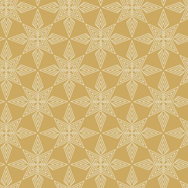 Haçlı, çizgili, çizgili soyut geometrik desen. Kusursuz vektör arkaplanı. Beyaz ve altın süs. Modern retiküle grafik tasarımı.