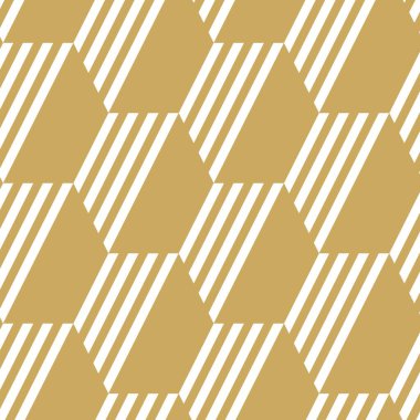 Haçlı, çizgili, çizgili soyut geometrik desen. Kusursuz vektör arkaplanı. Beyaz ve altın süs. Modern retiküle grafik tasarımı.