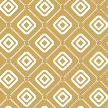 Haçlı, çizgili, çizgili soyut geometrik desen. Kusursuz vektör arkaplanı. Beyaz ve altın süs. Modern retiküle grafik tasarımı.