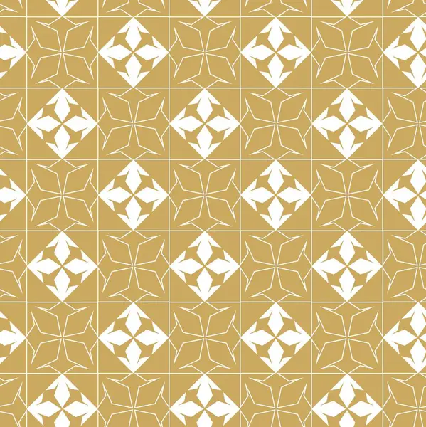 Haçlı, çizgili, çizgili soyut geometrik desen. Kusursuz vektör arkaplanı. Beyaz ve altın süs. Modern retiküle grafik tasarımı.