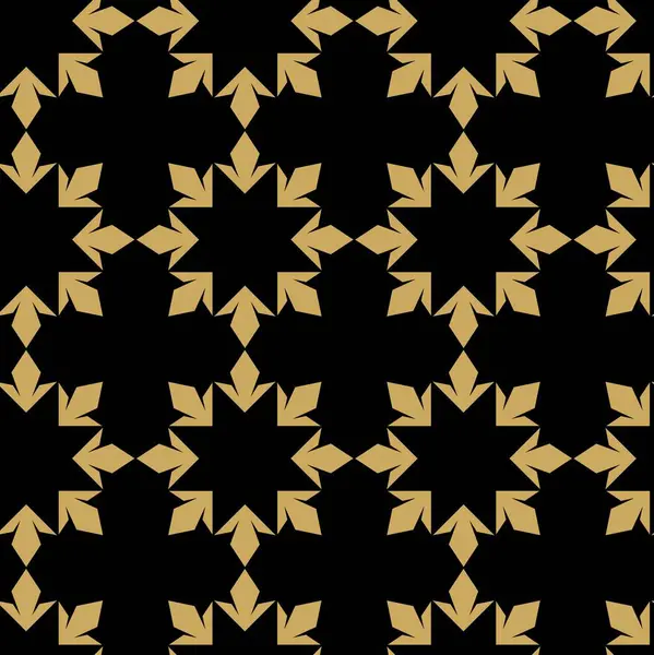 Haçlı, çizgili, çizgili soyut geometrik desen. Kusursuz vektör arkaplanı. Siyah ve altın süs. Modern retiküle grafik tasarımı.