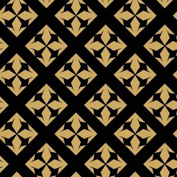 Haçlı, çizgili, çizgili soyut geometrik desen. Kusursuz vektör arkaplanı. Siyah ve altın süs. Modern retiküle grafik tasarımı.