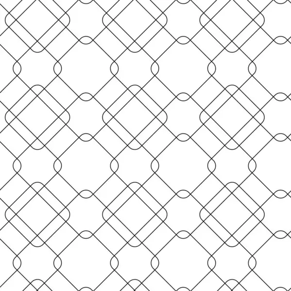 Haçlı, çizgili, çizgili soyut geometrik desen. Kusursuz vektör arkaplanı. Beyaz ve siyah süs. Modern retiküle grafik tasarımı.
