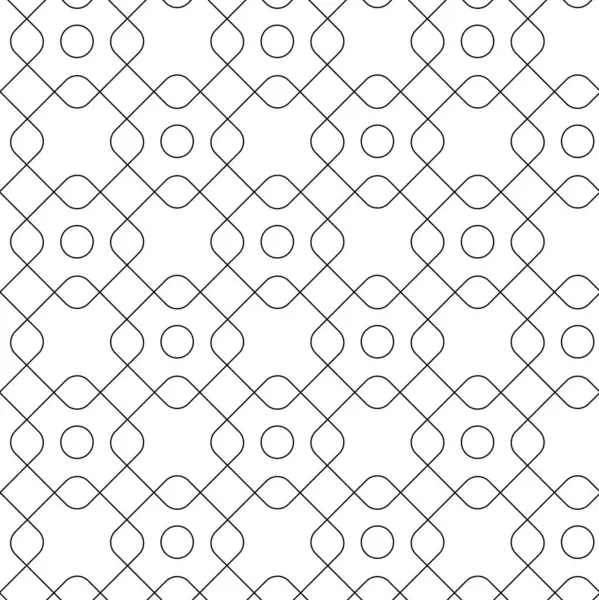 Haçlı, çizgili, çizgili soyut geometrik desen. Kusursuz vektör arkaplanı. Beyaz ve siyah süs. Modern retiküle grafik tasarımı.
