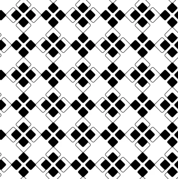 Haçlı, çizgili, çizgili soyut geometrik desen. Kusursuz vektör arkaplanı. Beyaz ve siyah süs. Modern retiküle grafik tasarımı.