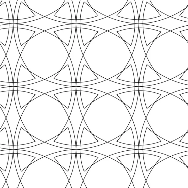 Haçlı, çizgili, çizgili soyut geometrik desen. Kusursuz vektör arkaplanı. Beyaz ve siyah süs. Modern retiküle grafik tasarımı.