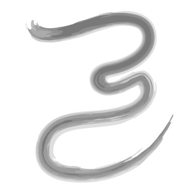 Beyaz arkaplanda siyah suluboya deseni izole edildi