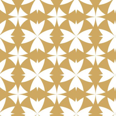Haçlı, çizgili, çizgili soyut geometrik desen. Kusursuz vektör arkaplanı. Beyaz ve altın süs. Modern retiküle grafik tasarımı.