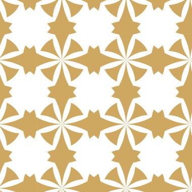 Haçlı, çizgili, çizgili soyut geometrik desen. Kusursuz vektör arkaplanı. Beyaz ve altın süs. Modern retiküle grafik tasarımı.