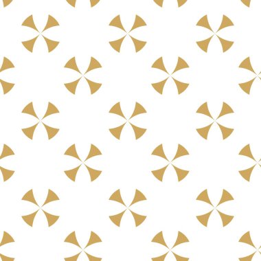 Haçlı, çizgili, çizgili soyut geometrik desen. Kusursuz vektör arkaplanı. Beyaz ve altın süs. Modern retiküle grafik tasarımı.
