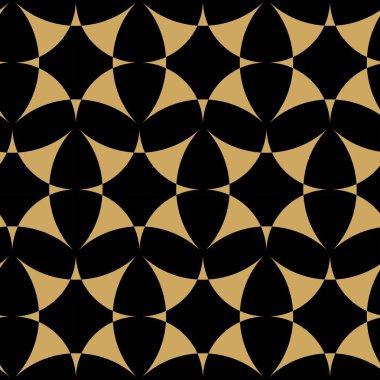 Haçlı, çizgili, çizgili soyut geometrik desen. Kusursuz vektör arkaplanı. Siyah ve altın süs. Modern retiküle grafik tasarımı.