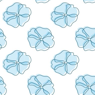 Çiçeksiz desen. Mavi ve beyaz tekstil tasarımı. Tırmanış bitkileri baskısı. Toile de Jouy çiçekleri duvar kağıdı, desen, arka plan. Doğa yumuşak, pürüzsüz desen. Vektör deseni