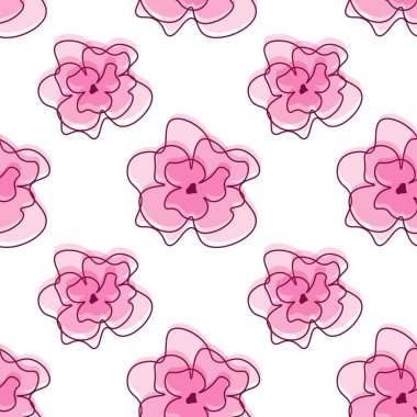 El çizimi, pürüzsüz, sevimli çiçek deseni. Soyut çiçek deseni. Kalpli şirin moda tasarımı. Kusursuz kalp izi..