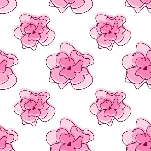 Ручной рисунок бесшовный милый цветочный узор. Абстрактная цветочная печать. Милый модный дизайн с сердечками. Бесшовная печать сердца.