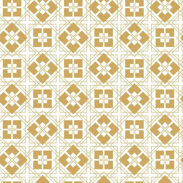 Beyaz zemin üzerinde altın çizgiler, kareler ve şekiller olan kusursuz soyut geometrik desen. Kumaş, duvar kağıtları, not defterleri, hediye paketi, ambalaj, kilim ve markalaşma için ideal..