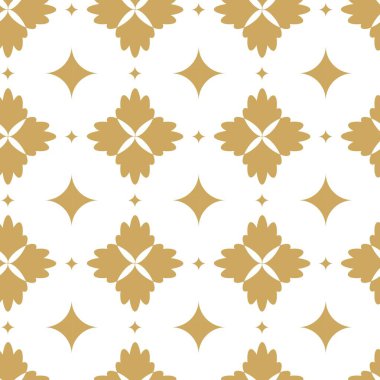 Haçlı, çizgili, çizgili soyut geometrik desen. Kusursuz vektör arkaplanı. Beyaz ve altın süs. Modern retiküle grafik tasarımı.