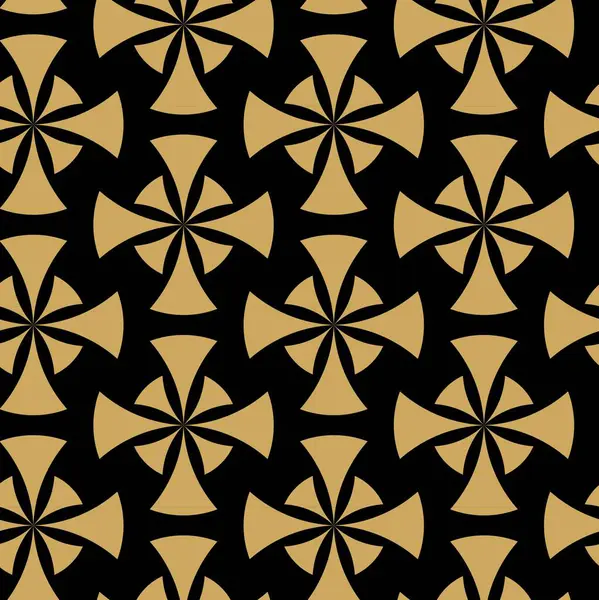 Siyah zemin üzerinde altın çizgiler, daireler ve şekiller olan kusursuz soyut geometrik desen. Kumaş, duvar kağıtları, not defterleri, hediye paketi, ambalaj, kilim ve markalaşma için ideal..