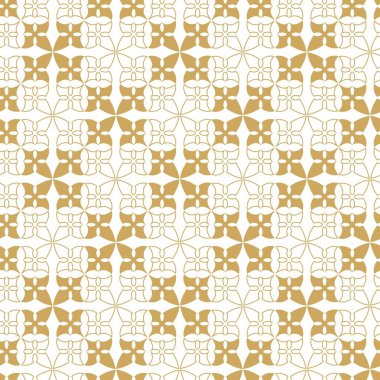 Haçlı, çizgili, çizgili soyut geometrik desen. Kusursuz vektör arkaplanı. Beyaz ve altın süs. Modern retiküle grafik tasarımı.