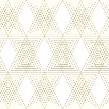 Soyut geometrik desen, beyaz arka planda üçgen, çizgiler ve çizgiler. Kusursuz bir vektör arka planı. Grafiksel modern model. Beyaz ve altın desenli.