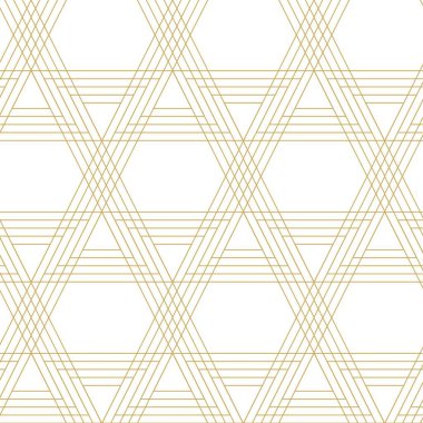 Soyut geometrik desen, beyaz arka planda üçgen, çizgiler ve çizgiler. Kusursuz bir vektör arka planı. Grafiksel modern model. Beyaz ve altın desenli.