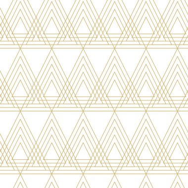 Soyut geometrik desen, beyaz arka planda üçgen, çizgiler ve çizgiler. Kusursuz bir vektör arka planı. Grafiksel modern model. Beyaz ve altın desenli.