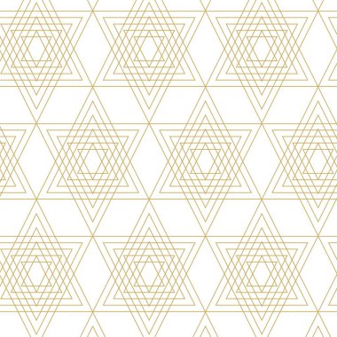 Soyut geometrik desen, beyaz arka planda üçgen, çizgiler ve çizgiler. Kusursuz bir vektör arka planı. Grafiksel modern model. Beyaz ve altın desenli.