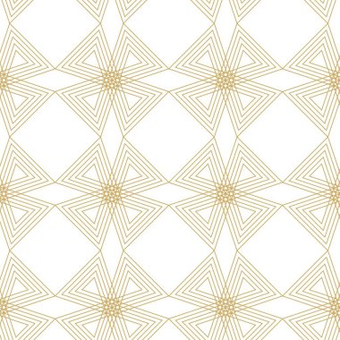 Soyut geometrik desen, beyaz arka planda üçgen, çizgiler ve çizgiler. Kusursuz bir vektör arka planı. Grafiksel modern model. Beyaz ve altın desenli.