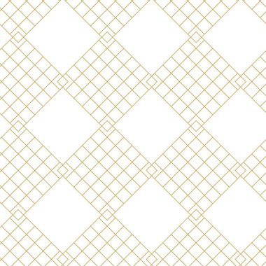 Çapraz çizgiler, üçgenler, kareler soyut arkaplan ile geometrik vektörsüz şablon. Basit minimalist altın ve beyaz tasarım. Tek renk, altın ve beyaz.