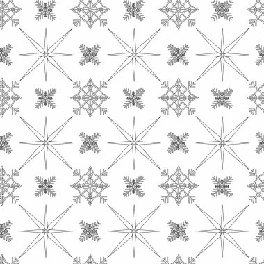 Taslak şeklinde Noel sembolleri olan en az pürüzsüz desen. Mevsimlik ambalaj kağıtları, tebrik kartları ve tatil paketleri için harika.