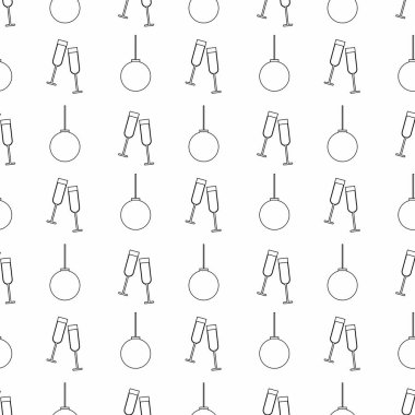 Tatil unsurlarıyla birlikte sanat tarzında kusursuz bir desen. Kartlar, ambalajlar, davetiyeler, ambalajlar ve mevsimlik dekorlar için mükemmel..