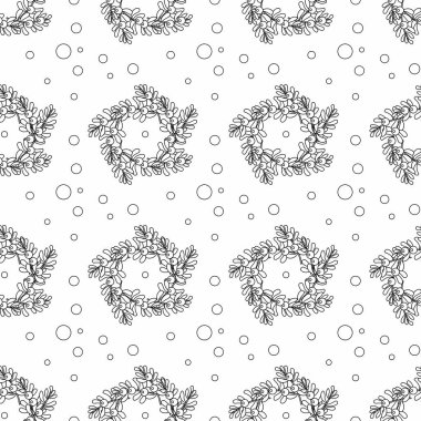 Tek renkli, kusursuz desenli, şenlikli Noel ayrıntıları. Kış projeleri, tekstil, ambalaj kağıdı ve tatil grafikleri için harika.