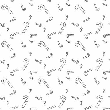 Minimalist taslak tarzında kusursuz bir Noel deseni. Ambalaj kağıdı, festival kırtasiyesi, tatil ambalajı ve kış dekorasyonu için kullan.