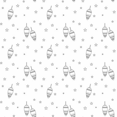 Minimalist taslak tarzında kusursuz bir Noel deseni. Ambalaj kağıdı, festival kırtasiyesi, tatil ambalajı ve kış dekorasyonu için kullan.