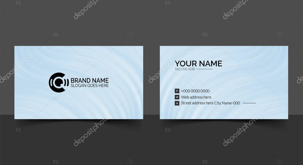 Clean business card template design with mockup