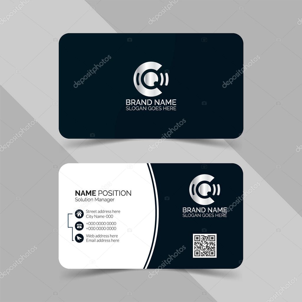 Modern presentation card with company logo. Vector business card template. Visiting card for business and personal use