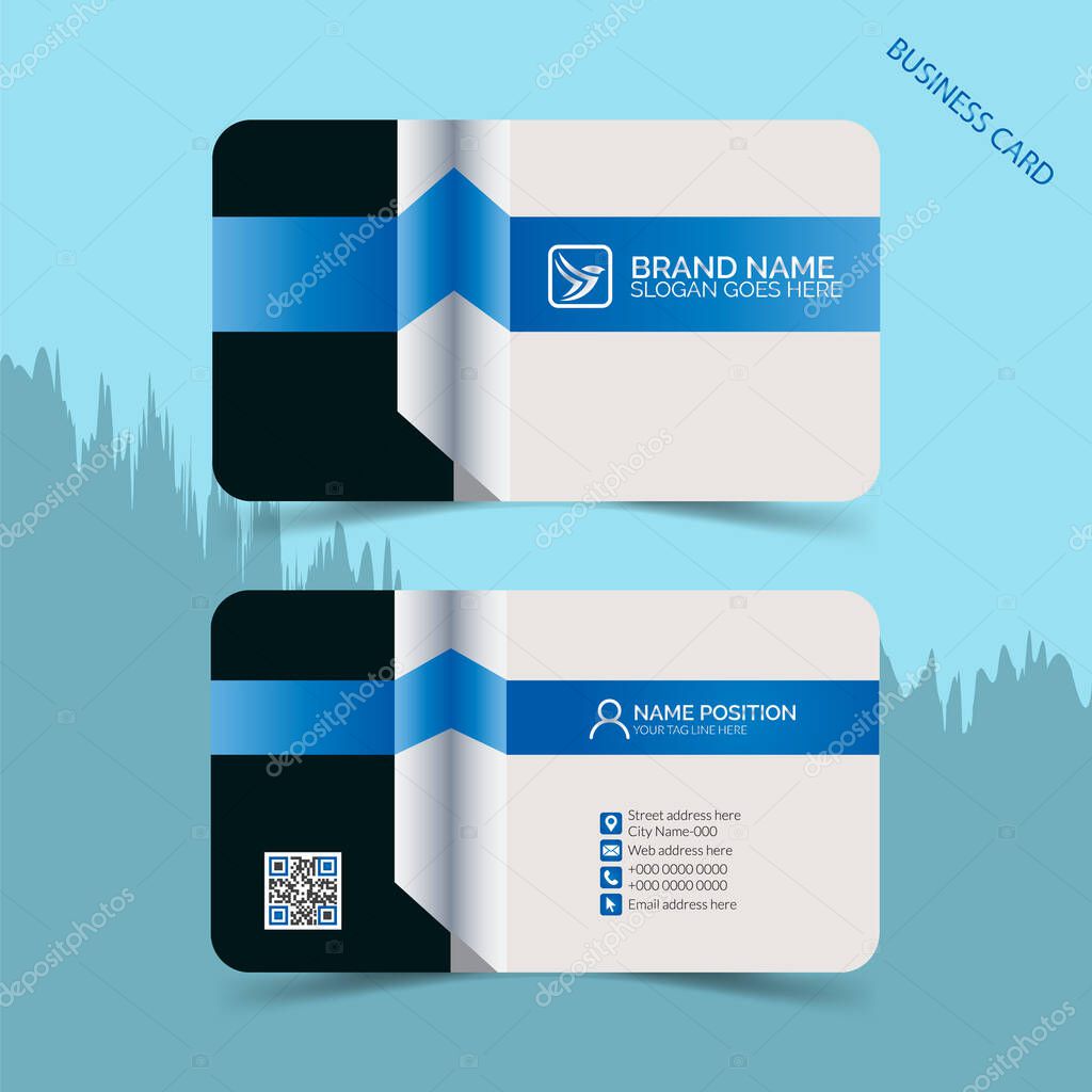 Modern creative business card and name card,horizontal simple clean template vector design