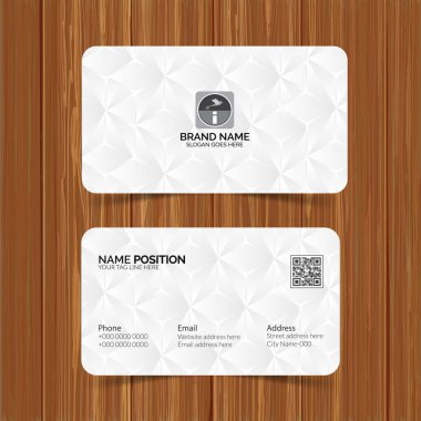 Modern white business card template  clipart