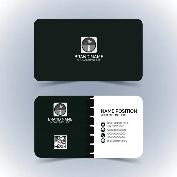 Zarif koyu ve beyaz kartvizit şablonu tasarımı