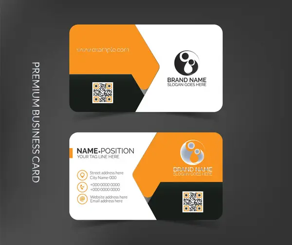 Modern sarı ve beyaz kart şablonu tasarımı