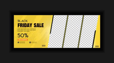 Kara Cuma facebook kapağı ve web afiş şablonu tasarımı