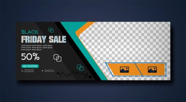 Kara Cuma facebook kapağı ve web afiş şablonu tasarımı